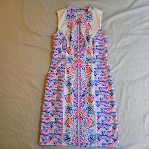 Lilly Pulitzer Luxletic Shift Dress sz 0 Neon Paisley Floral Activewear